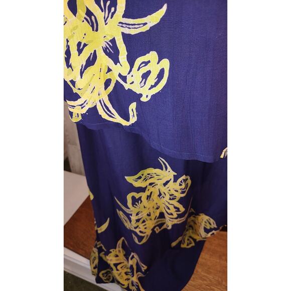 OK Mike Woman One Size Purple Rayon Long Maxi Dress attached Top and Scarf FLAWS - Picture 9 of 16